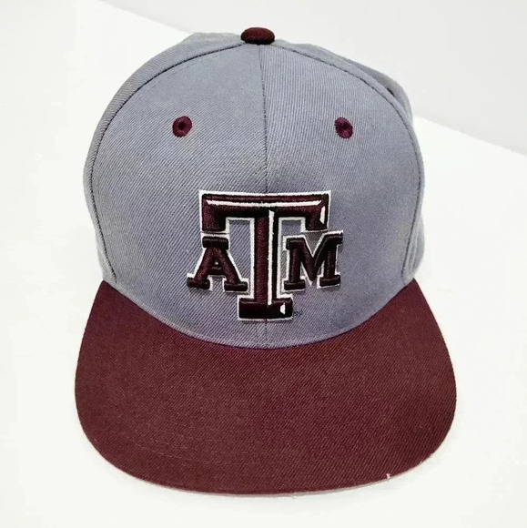 Zephyr Other - TEXAS A&M AGGIES NCAA  MAROON FLAT BILL SNAPBACK ZEPHYR CAP HAT Embroidered